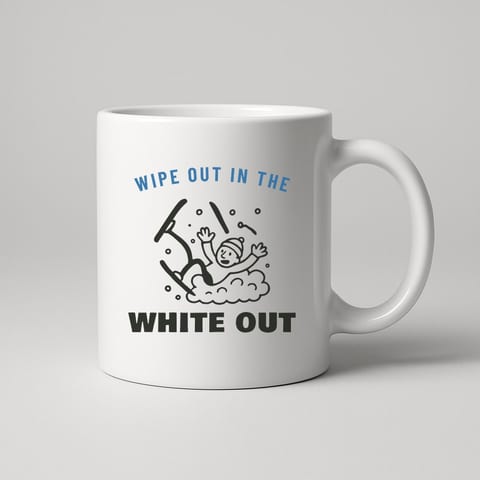 Wipe Out in the White Out mug, White