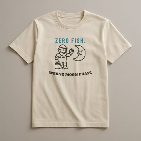 Zero Fish, Wrong Moon Phase tee, Natural